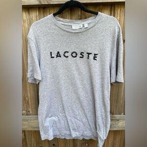 Lacoste Gray Logo T-shirt Tee Large